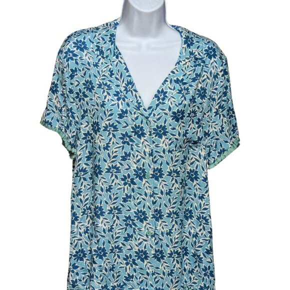 NEW - WONDERLY LOUNGE / SLEEPWEAR WITH FRINGED SLEEVES AND 3 BUTTON TOP (71443) - Picture 3 of 9